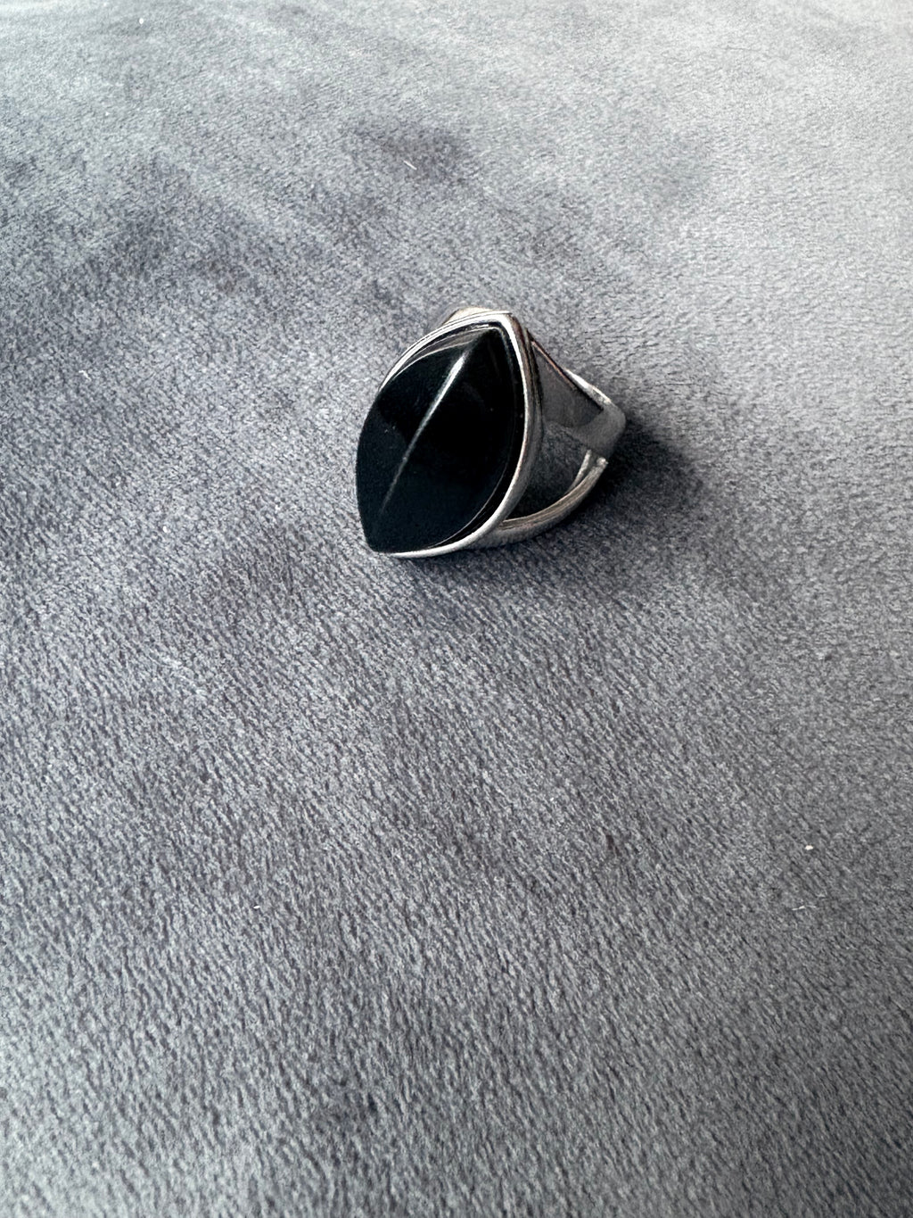Obsidian Marquise Ring