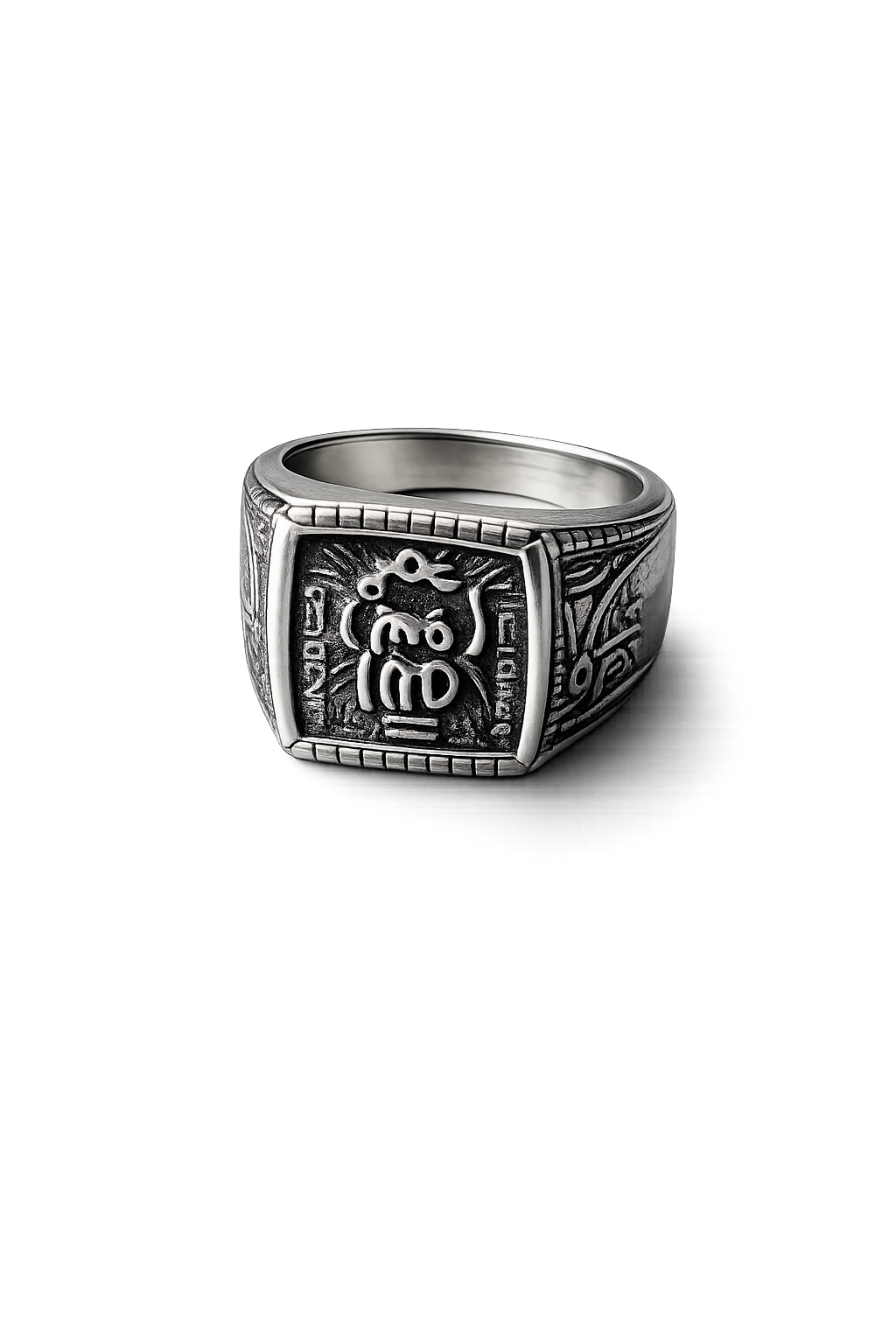 Sacred Om Signet Ring – Sterling Silver Spiritual Ring