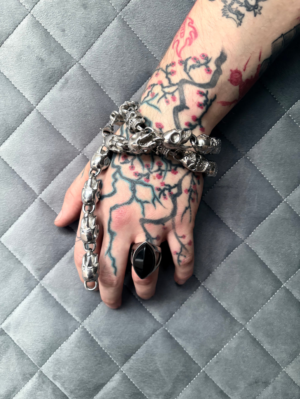 Obsidian Marquise Ring