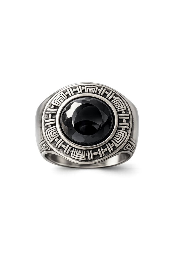 Eclipse Onyx Signet Ring – Sterling Silver Statement Ring