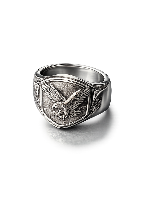 Eagle Signet Ring – Sterling Silver Freedom & Strength Ring
