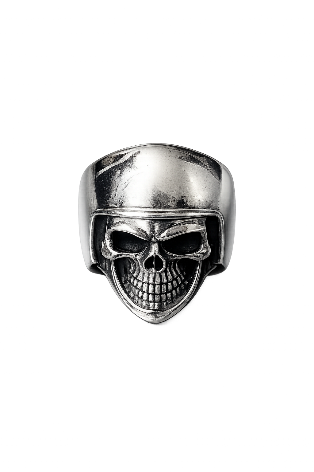 Iron Rider Skull Ring – Sterling Silver Biker Ring