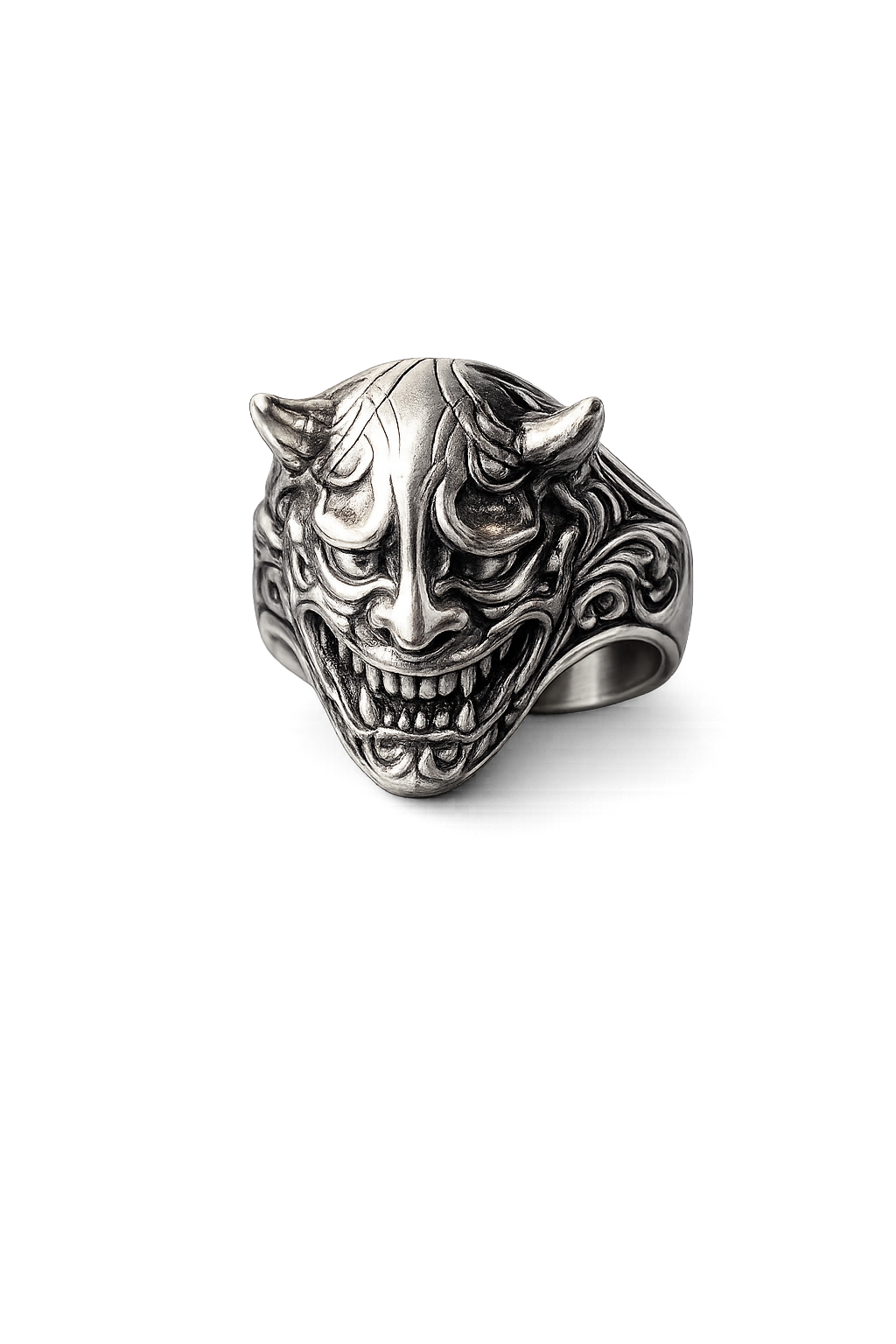 Hannya Demon Ring – Sterling Silver Japanese Oni Mask Ring