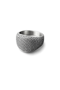 Pebble Texture Signet Ring – Sterling Silver Minimalist Statement Ring