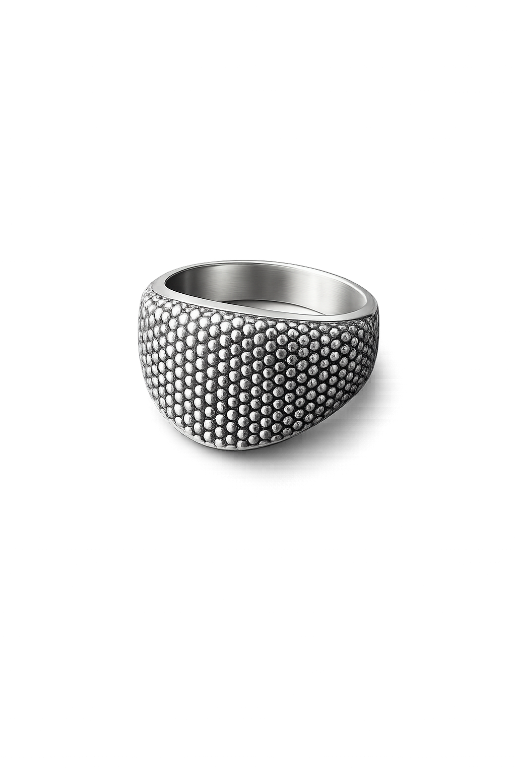 Pebble Texture Signet Ring – Sterling Silver Minimalist Statement Ring