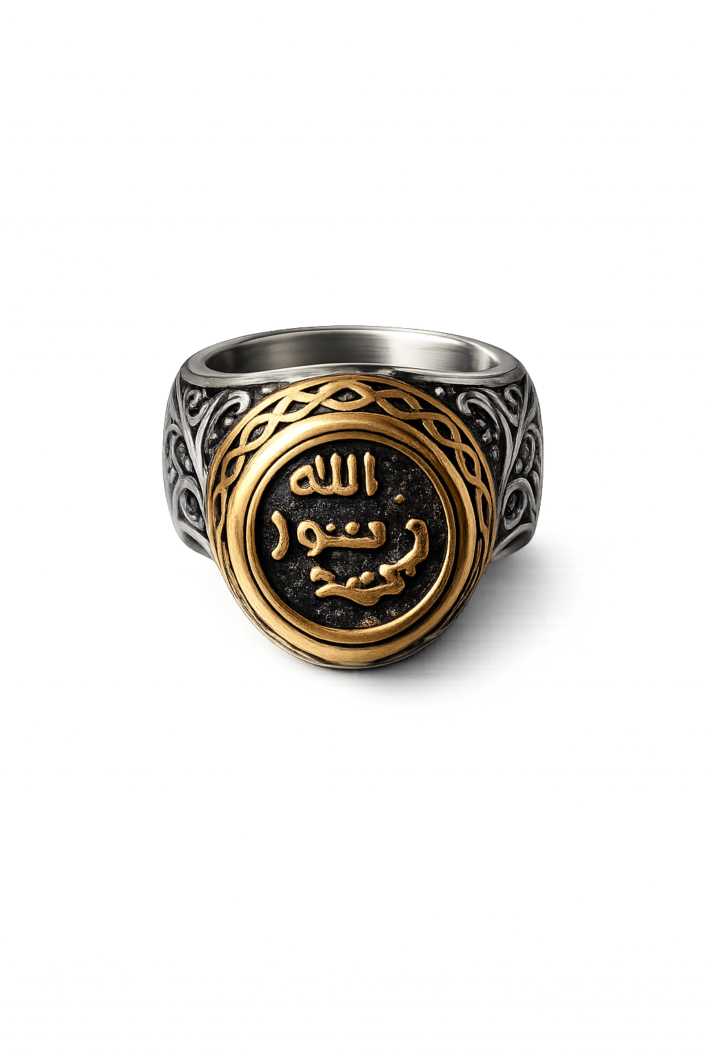Tawakkul Signet Ring – Two-Tone Sterling Silver Islamic Ring