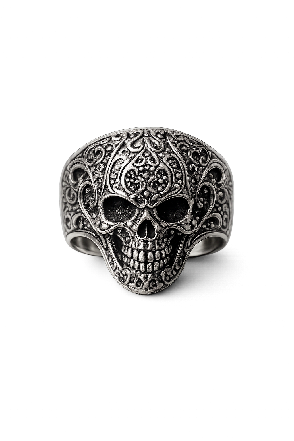 Baroque Skull Ring – Sterling Silver Gothic Statement Ring
