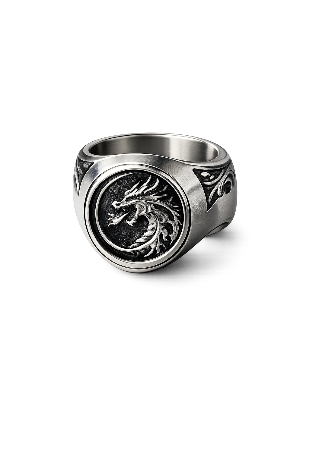 Dragon Crest Signet Ring – Sterling Silver Dragon Ring
