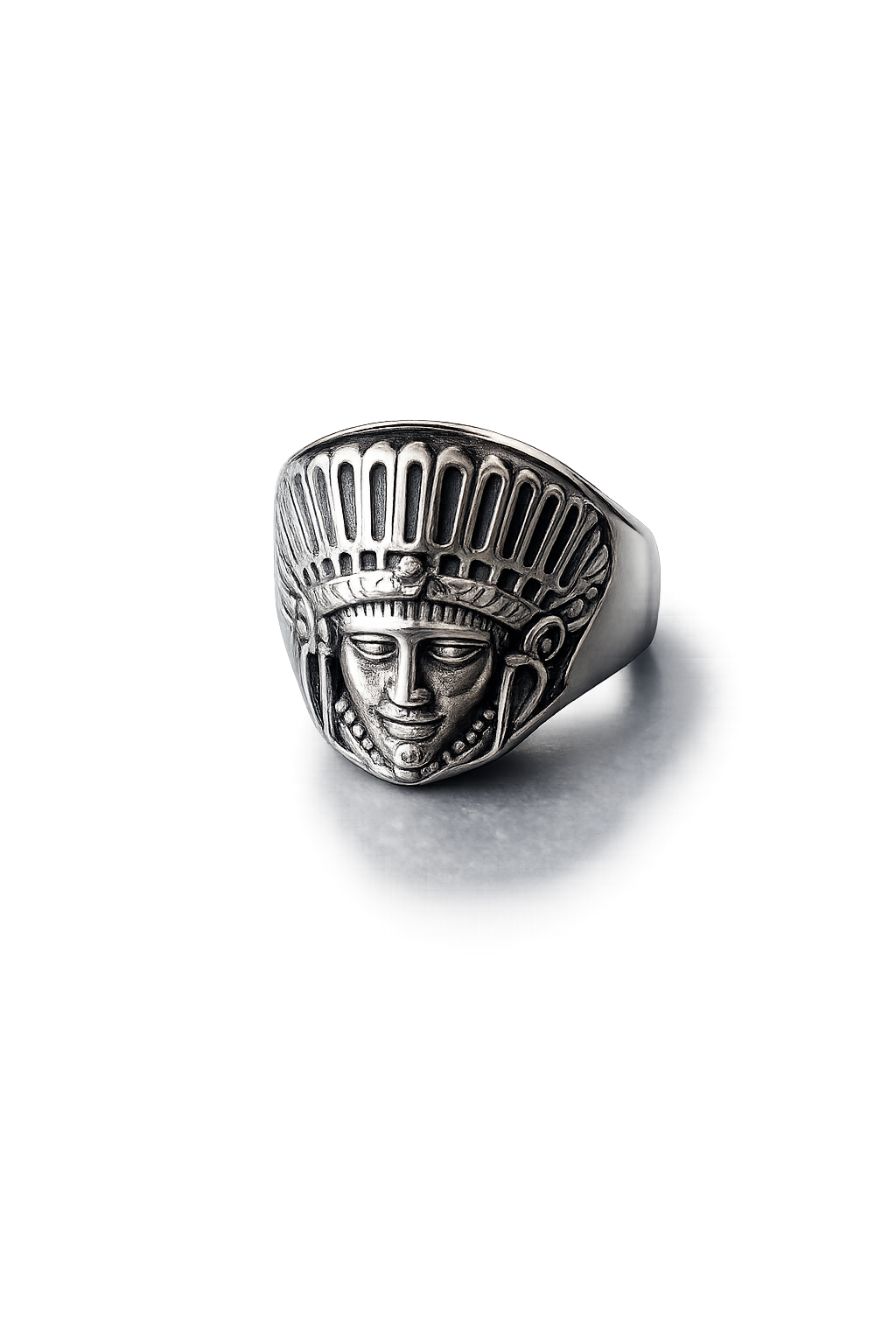 Native American Chief Signet Ring – Sterling Silver Warrior Ring