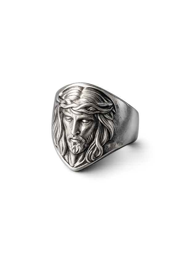 Crown of Thorns Ring – Sterling Silver Jesus Signet Ring