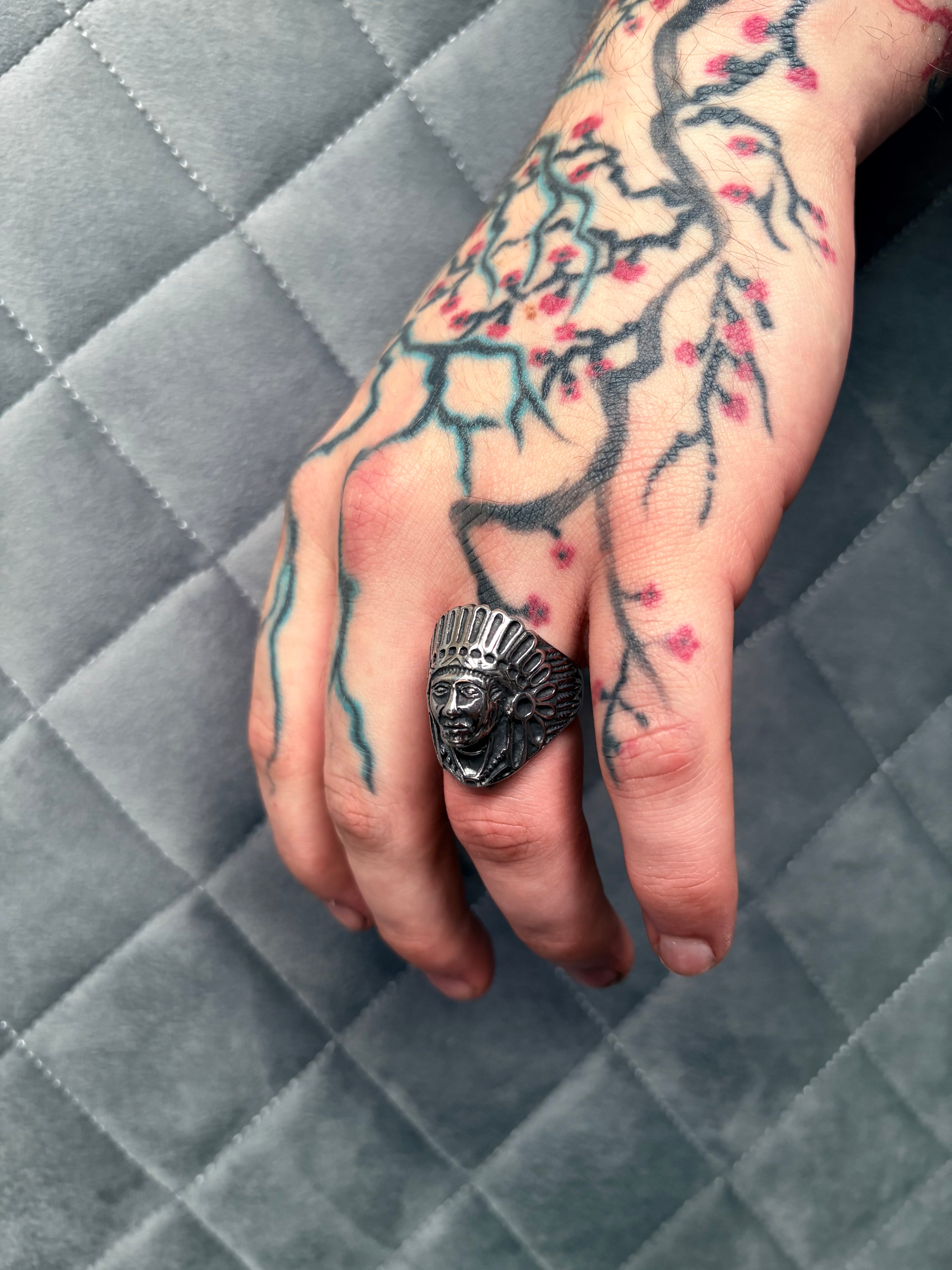 Native American Chief Signet Ring – Sterling Silver Warrior Ring