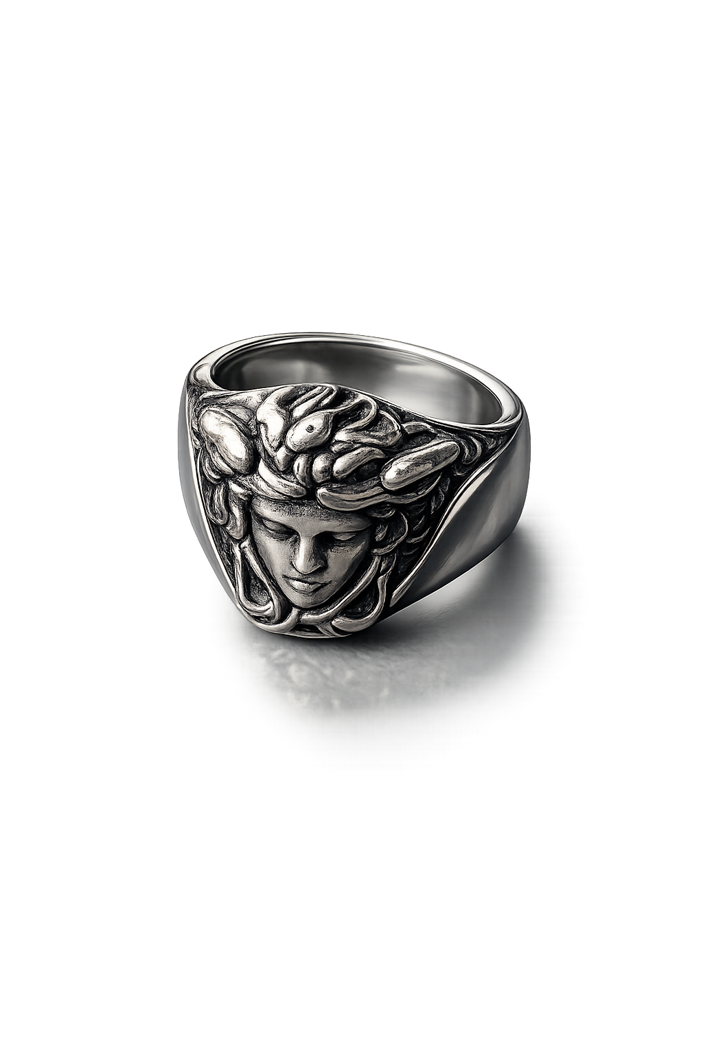 Medusa Signet Ring – Sterling Silver Greek Mythology Ring