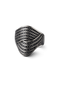 Midnight Wave Ring – Black Stone Sterling Silver Statement Ring