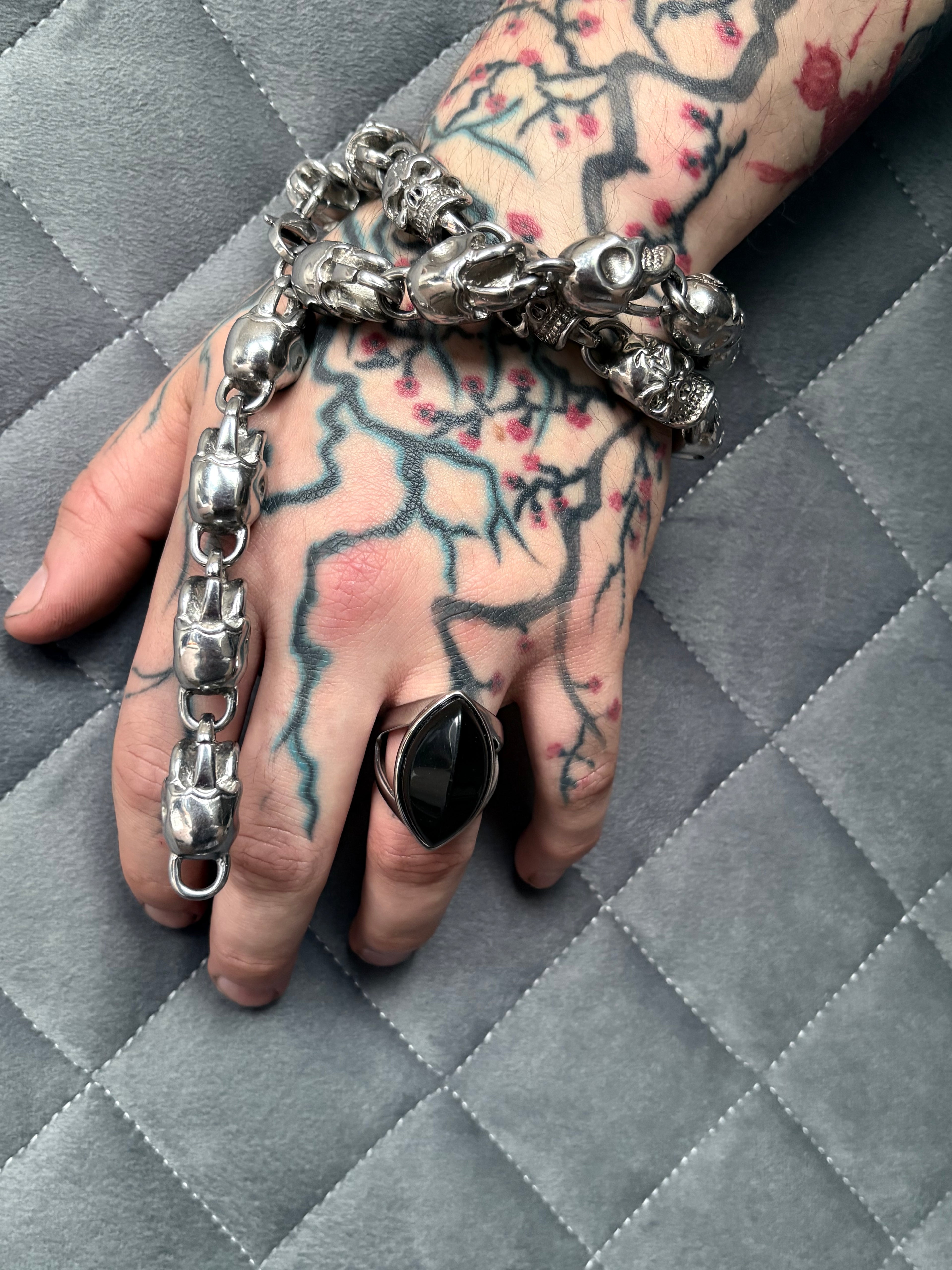 Obsidian Marquise Ring