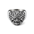 Oni Guardian Ring – Sterling Silver Demon Mask Ring